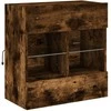 TV staliukas Sieninė TV spintelė su LED lemputėmis, dūminė, 58,5x30x60,5cm