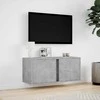 TV staliukas Sieninė TV spintelė su LED lemputėmis, betono, 80x31x35cm