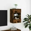 TV staliukas Sieninė TV spintelė su LED lemputėmis, dūminė, 40x30x60,5cm