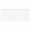 TV staliukas Sieninė TV spintelė su LED lemputėmis, balta, 80x35x31cm