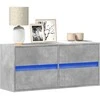 TV staliukas Sieninė TV spintelė su LED lemputėmis, betono, 100x31x45cm