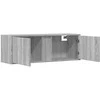 TV staliukas Sieninė TV spintelė su LED lemputėmis, pilka, 100x31x35cm