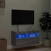 TV staliukas Sieninė TV spintelė su LED lemputėmis, pilka ąžuolo, 80x30x40cm