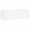 TV staliukas Sieninė TV spintelė su LED lemputėmis, balta, 100x35x31cm