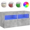 TV staliukas Sieninė TV spintelė su LED lemputėmis, betono pilka, 80x30x40cm