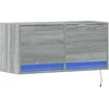 TV staliukas Sieninė TV spintelė su LED lemputėmis, pilka, 80x31x35cm