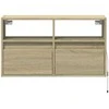 TV staliukas Sieninė TV spintelė su LED lemputėmis, ąžuolo, 80x31x45cm