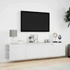 TV staliukas Sieninė TV spintelė su LED lemputėmis, balta, 180x31x39,5cm