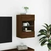 TV staliukas Sieninė TV spintelė su LED lemputėmis, ruda, 40x30x60,5cm