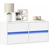 TV staliukas Sieninė TV spintelė su LED lemputėmis, balta, 100x31x45cm