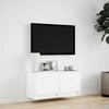TV staliukas Sieninė TV spintelė su LED lemputėmis, balta, 80x31x35cm