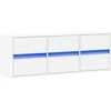 TV staliukas Sieninė TV spintelė su LED lemputėmis, balta, 130x31x45 cm