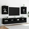 TV staliukas Sieninė TV spintelė su LED lemputėmis, juoda, 40x30x60,5cm