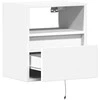 TV staliukas Sieninė TV spintelė su LED lemputėmis, balta, 41x31x45cm