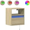 TV staliukas Sieninė TV spintelė su LED lemputėmis, ąžuolo, 41x31x45cm