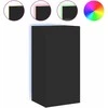 TV staliukas Sieninė TV spintelė su LED lemputėmis, juoda, 40,5x35x80cm