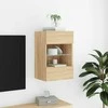 TV staliukas Sieninė TV spintelė su LED lemputėmis, ąžuolo, 40x30x60,5cm