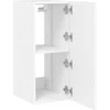 TV staliukas Sieninė TV spintelė su LED lemputėmis, balta, 30,5x35x70cm