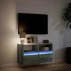 TV staliukas Sieninė TV spintelė su LED lemputėmis, pilka ąžuolo, 80x31x45cm