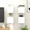 TV staliukas Sieninės televizoriaus spintelės, 4vnt., baltos, 30,5x30x30cm