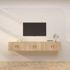 TV staliukas Sieninės televizoriaus spintelės, 3vnt., ąžuolo, 80x34,5x40cm