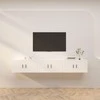 TV staliukas Sieninės televizoriaus spintelės, 3vnt., baltos, 80x34,5x40cm