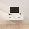 TV staliukas Sieninės televizoriaus spintelės, 2vnt., baltos, 80x34,5x40cm