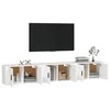 TV staliukas Sieninės televizoriaus spintelės, 3vnt., baltos, 80x34,5x40cm