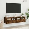 TV staliukas Sieninės TV spintelės, 2vnt., dūminės, 60x30x30cm, mediena