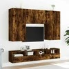 TV staliukas Sieninės TV spintelės, 2vnt., dūminės, 80x30x30cm, mediena