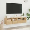 TV staliukas Sieninės TV spintelės, 2vnt., ąžuolo, 60x30x30cm, mediena