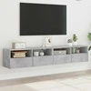 TV staliukas Sieninės TV spintelės, 2vnt., betono, 80x30x30cm, mediena