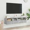 TV staliukas Sieninės TV spintelės, 2vnt., betono, 60x30x30cm, mediena