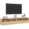 TV staliukas Sieninės TV spintelės, 2vnt., ąžuolo, 80x30x30cm, mediena
