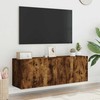 TV staliukas Sieninės TV spintelės, 2vnt., dūminio ąžuolo, 60x30x41cm