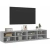 TV staliukas Sieninės TV spintelės, 2vnt., betono, 80x30x30cm, mediena