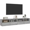 TV staliukas Sieninės TV spintelės, 2vnt., pilkos, 80x30x30cm, mediena