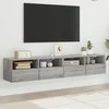TV staliukas Sieninės TV spintelės, 2vnt., pilkos, 80x30x30cm, mediena