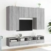 TV staliukas Sieninės TV spintelės, 2vnt., pilkos, 80x30x30cm, mediena