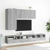 TV staliukas Sieninės TV spintelės, 2vnt., pilkos, 60x30x30cm, mediena