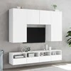 TV staliukas Sieninės TV spintelės, 2vnt., baltos, 80x30x30cm, mediena