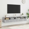 TV staliukas Sieninės TV spintelės, 2vnt., betono, 80x30x30cm, mediena