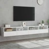 TV staliukas Sieninės TV spintelės, 2vnt., baltos, 100x30x30cm, mediena