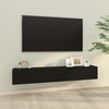 TV staliukas Sieninės TV spintelės, 2vnt., juodos, 100x30x30cm, mediena