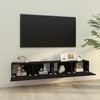 TV staliukas Sieninės TV spintelės, 2vnt., juodos, 100x30x30cm, mediena