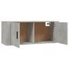 TV staliukas Sieninės TV spintelės, 2vnt., betono pilkos, 100x34,5x40cm