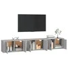 TV staliukas Sieninės TV spintelės, 3vnt., pilkos ąžuolo, 80x34,5x40cm