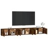 TV staliukas Sieninės TV spintelės, 3vnt., dūminio ąžuolo, 100x34,5x40cm