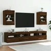 TV staliukas Sieninės TV spintelės su LED, 2vnt., rudos, 40x30x60,5cm