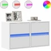 TV staliukas Sieninės TV spintelės su LED, 2vnt., baltos, 41x31x45cm